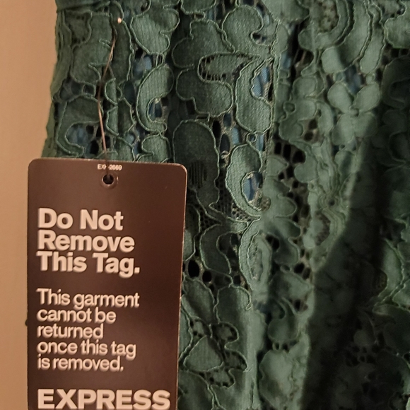 Express Piped Lace Sheath Dress Emerald Green - Picture 10 of 10